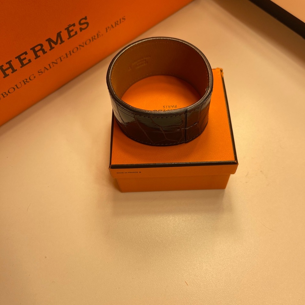 Authentic Hermes Crocodile Bangle bracelet